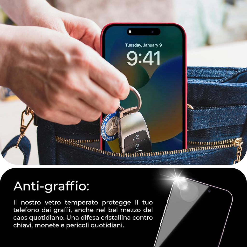Deppa | 2 Pezzi | Pellicola Protettiva per iPhone 16, iPhone 15 (6.1") | Vetro Temperato Ultra Resistente con Kit di Installazione Facile | Copertura Totale, Senza Bolle - ChargeCover