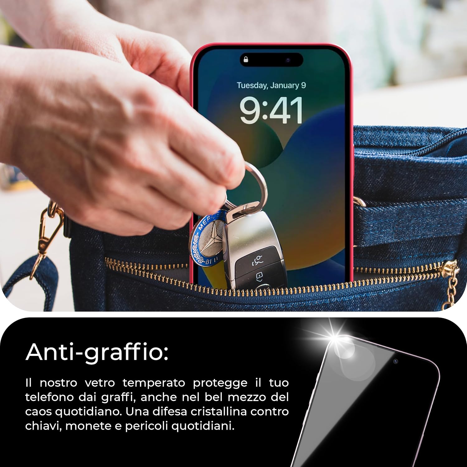 Deppa | 2 Pezzi | Pellicola Protettiva per iPhone 16, iPhone 15 (6.1") | Vetro Temperato Ultra Resistente con Kit di Installazione Facile | Copertura Totale, Senza Bolle - ChargeCover