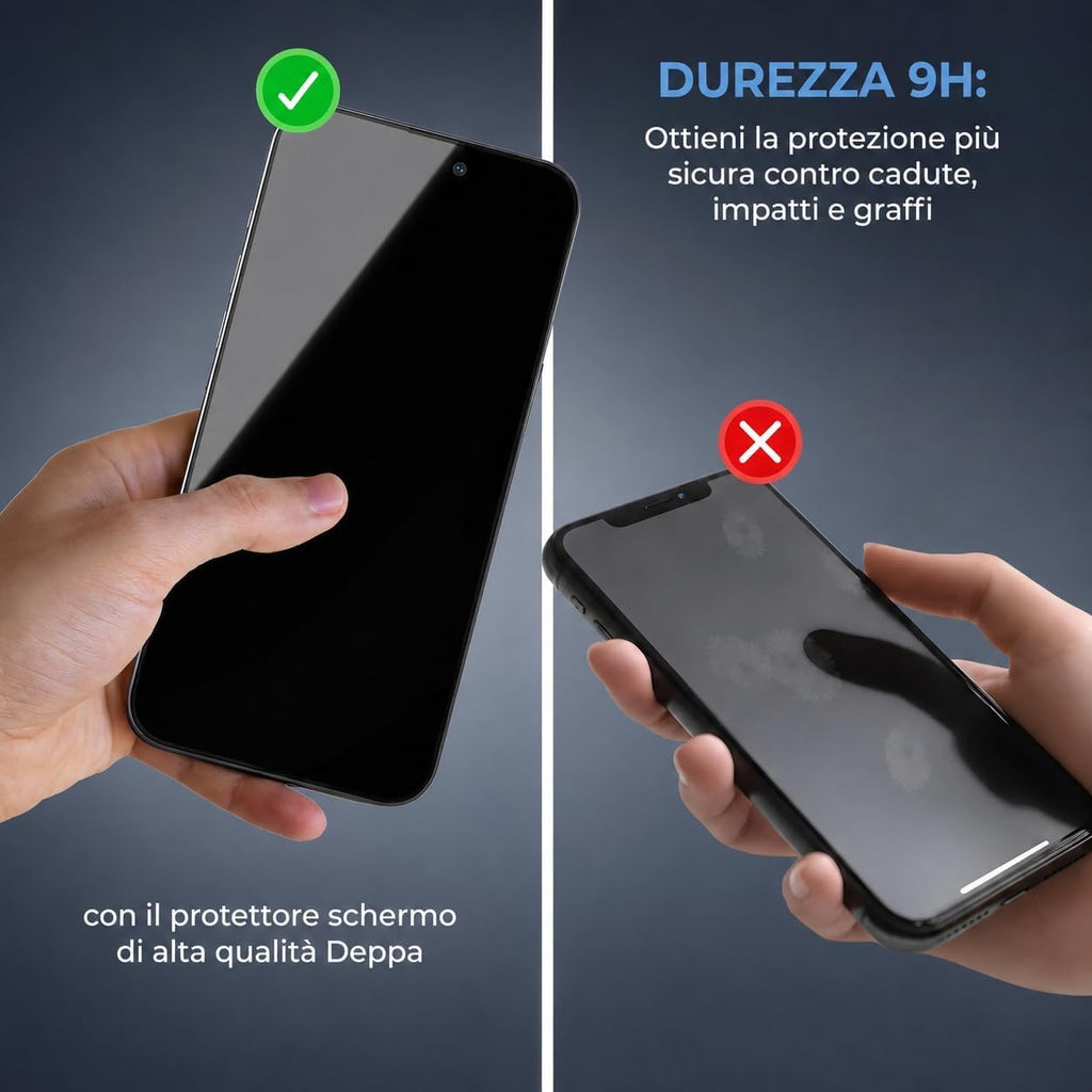 Deppa | 2 Pezzi | Pellicola Protettiva per iPhone 16, iPhone 15 (6.1") | Vetro Temperato Ultra Resistente con Kit di Installazione Facile | Copertura Totale, Senza Bolle - ChargeCover