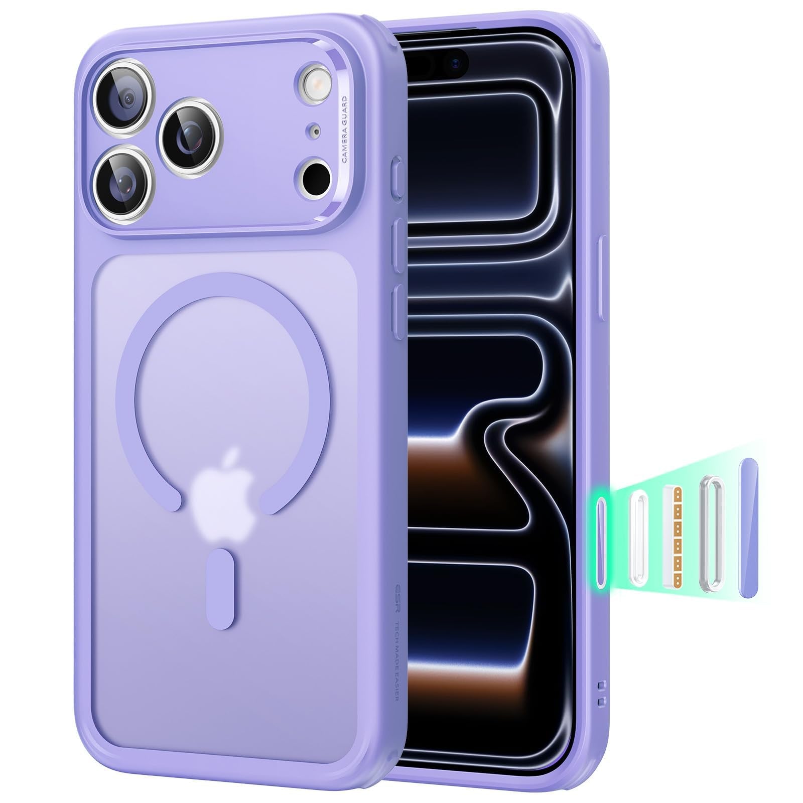 ESR Cover MagSafe per iPhone 17 Pro, Controllo Fotocamera, Trasparente - ChargeCover