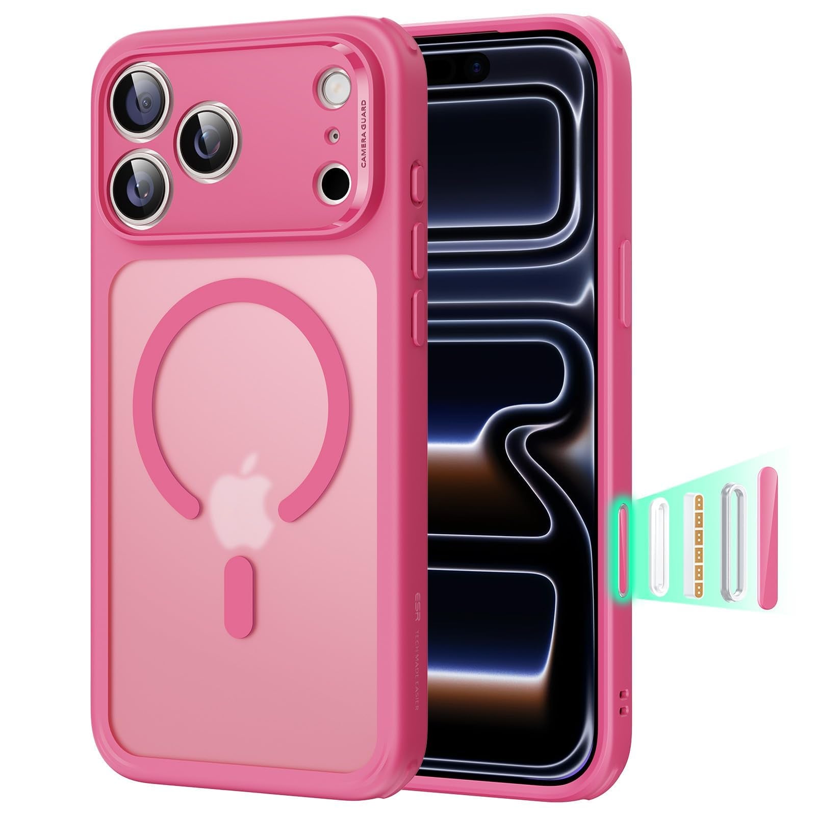 ESR Cover MagSafe per iPhone 17 Pro, Controllo Fotocamera, Trasparente - ChargeCover