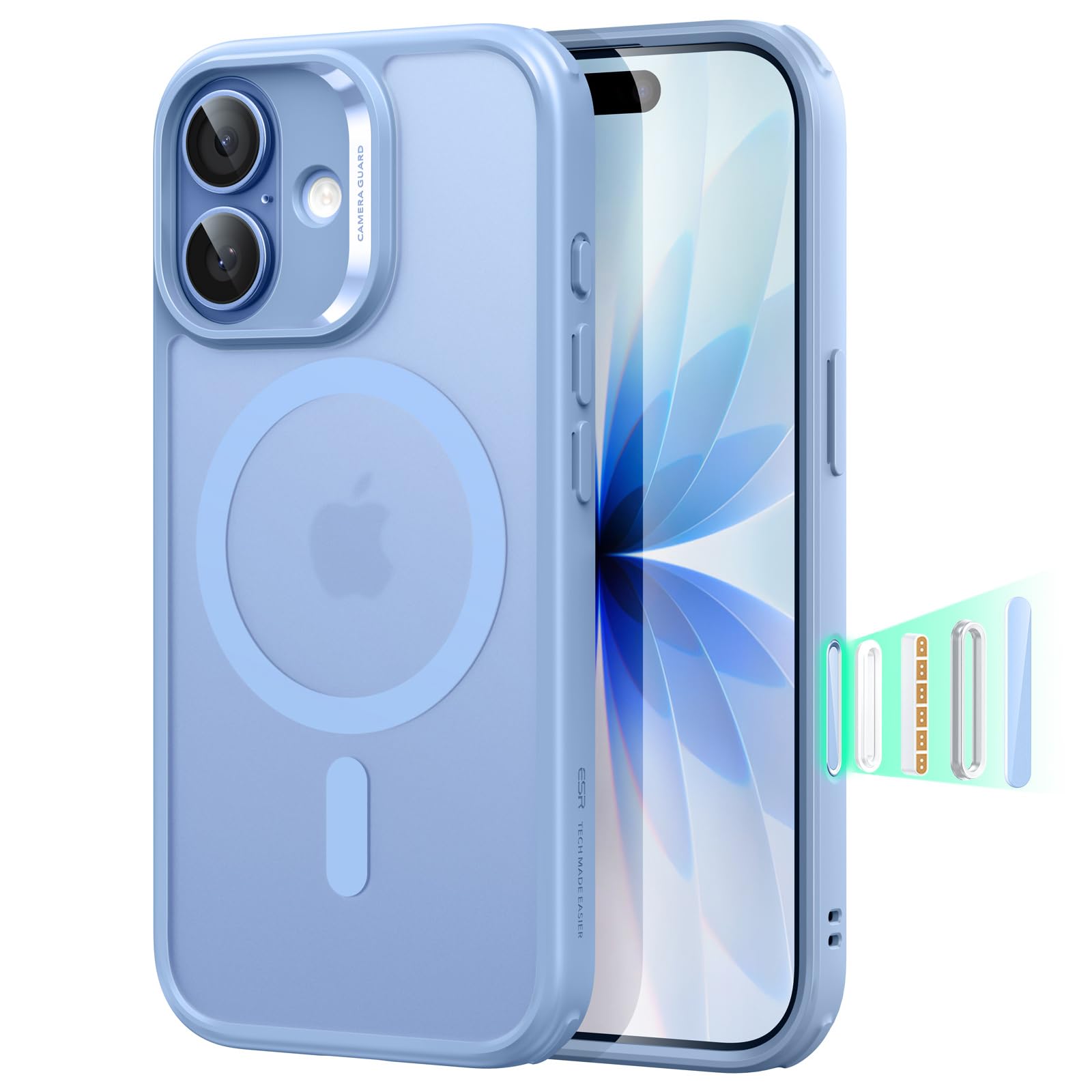 ESR Cover MagSafe per iPhone 17 Pro, Controllo Fotocamera, Trasparente - ChargeCover
