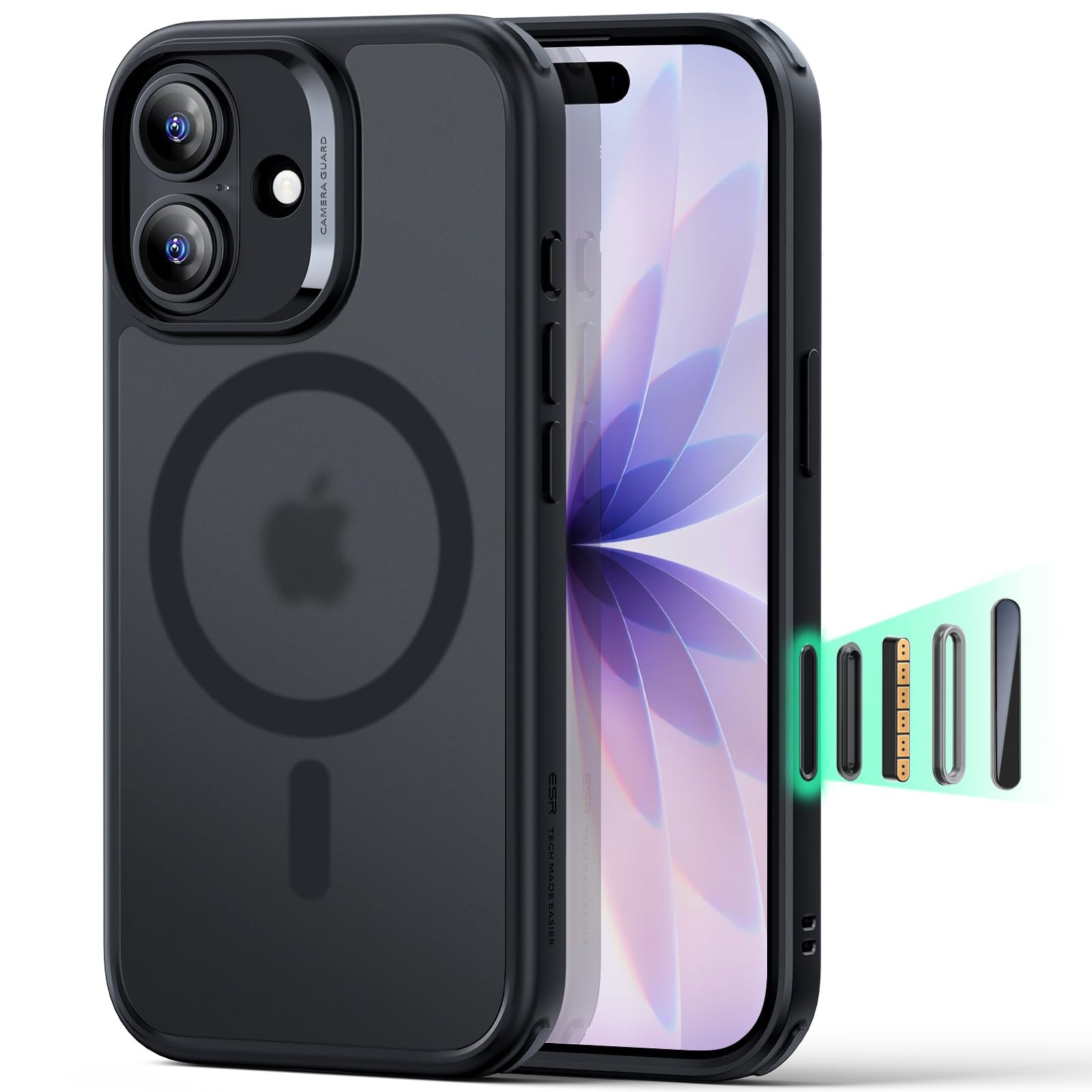 ESR Cover MagSafe per iPhone 17 Pro, Controllo Fotocamera, Trasparente - ChargeCover