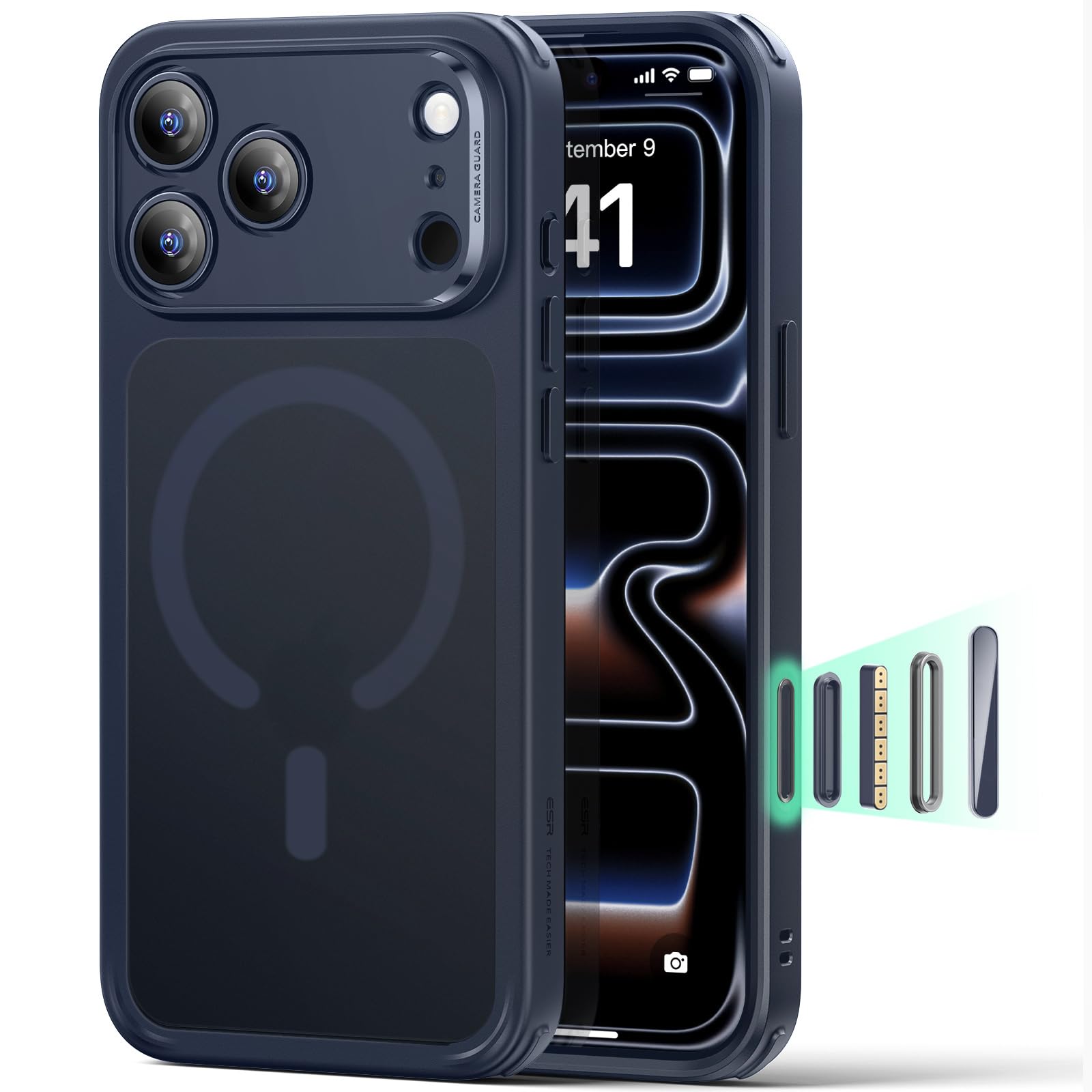 ESR Cover MagSafe per iPhone 17 Pro, Controllo Fotocamera, Trasparente - ChargeCover