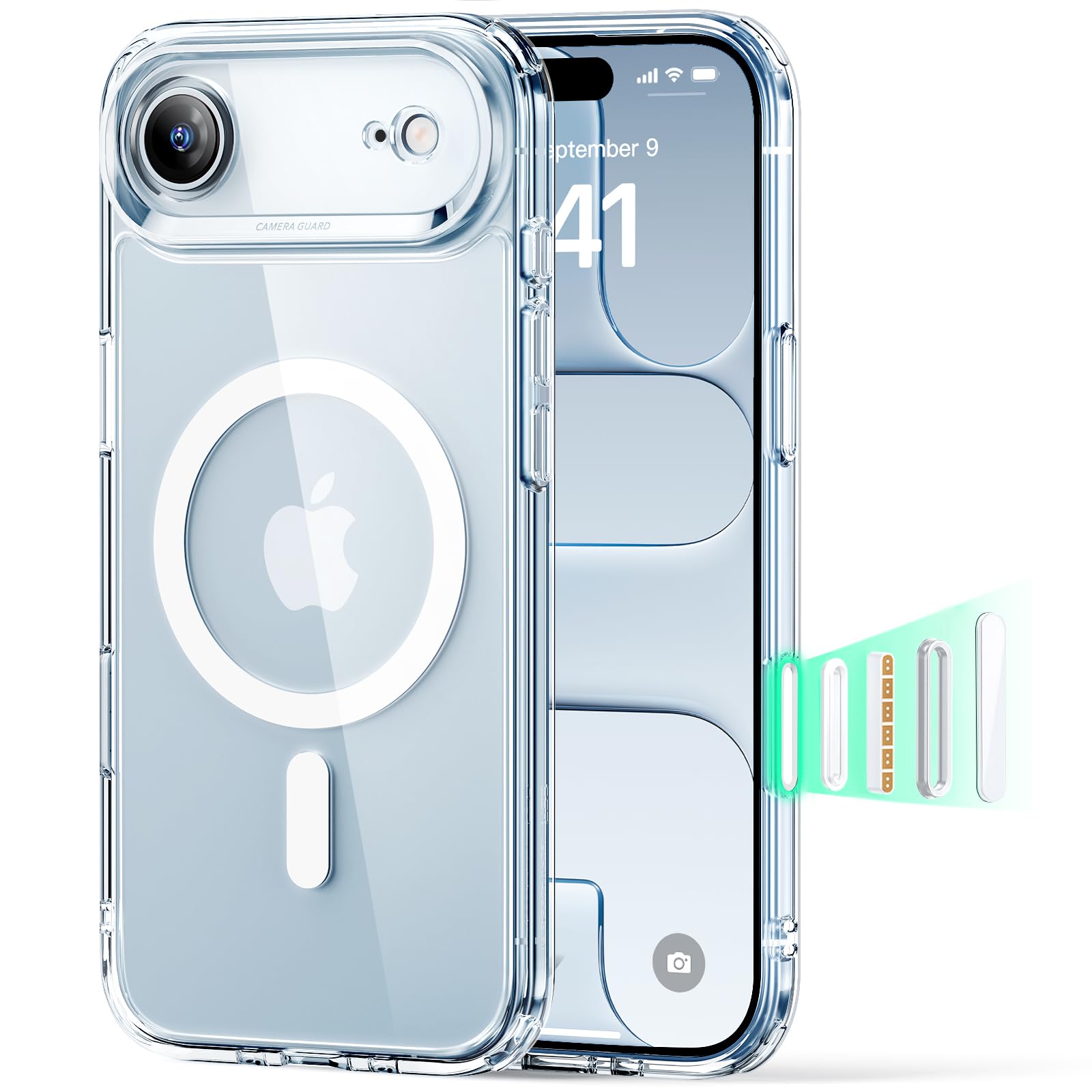 ESR Cover MagSafe per iPhone 17 Pro, Controllo Fotocamera, Trasparente - ChargeCover