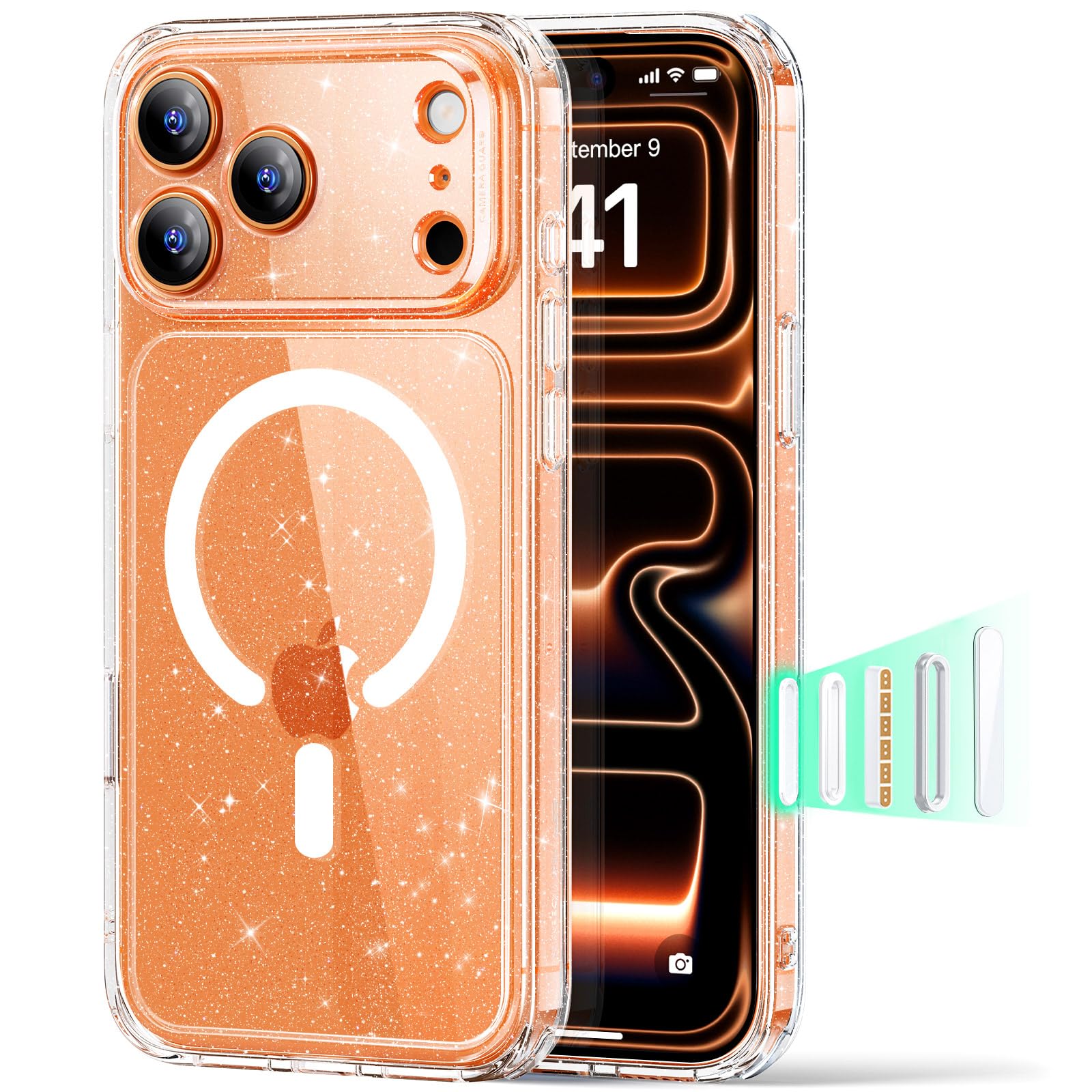 ESR Cover MagSafe per iPhone 17 Pro, Controllo Fotocamera, Trasparente - ChargeCover