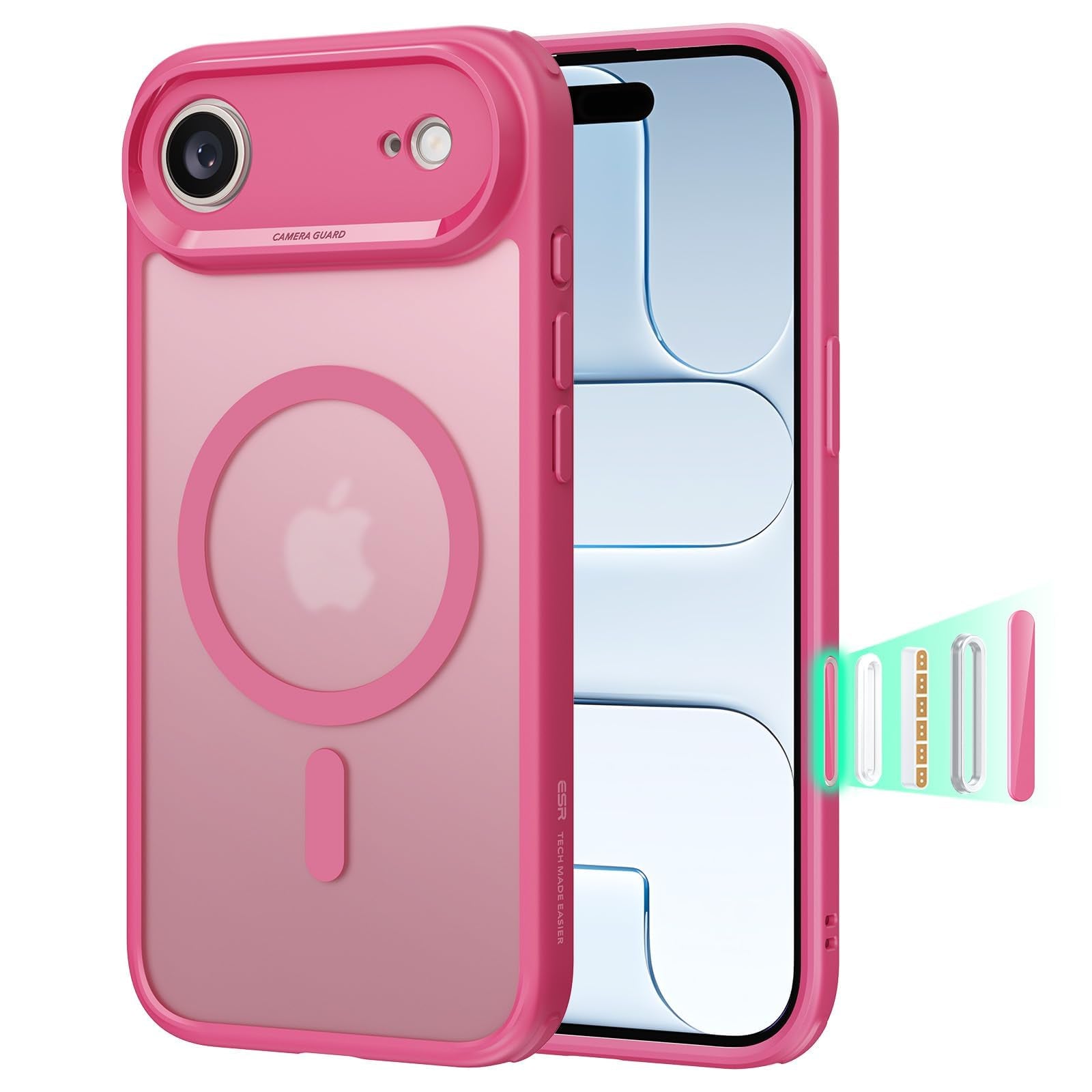 ESR Cover MagSafe per iPhone 17 Pro, Controllo Fotocamera, Trasparente - ChargeCover