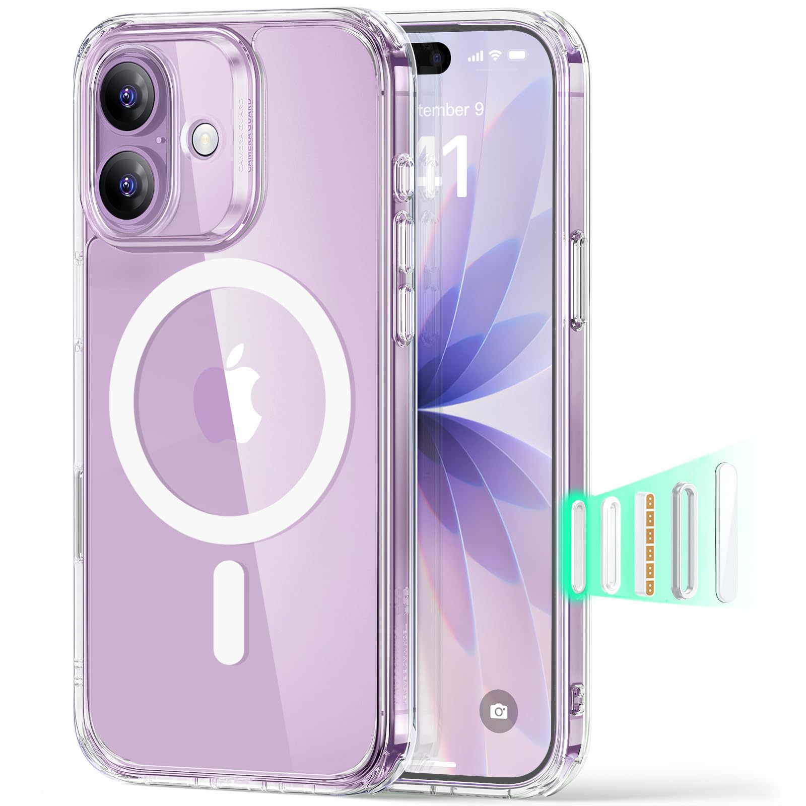 ESR Cover MagSafe per iPhone 17 Pro, Controllo Fotocamera, Trasparente - ChargeCover