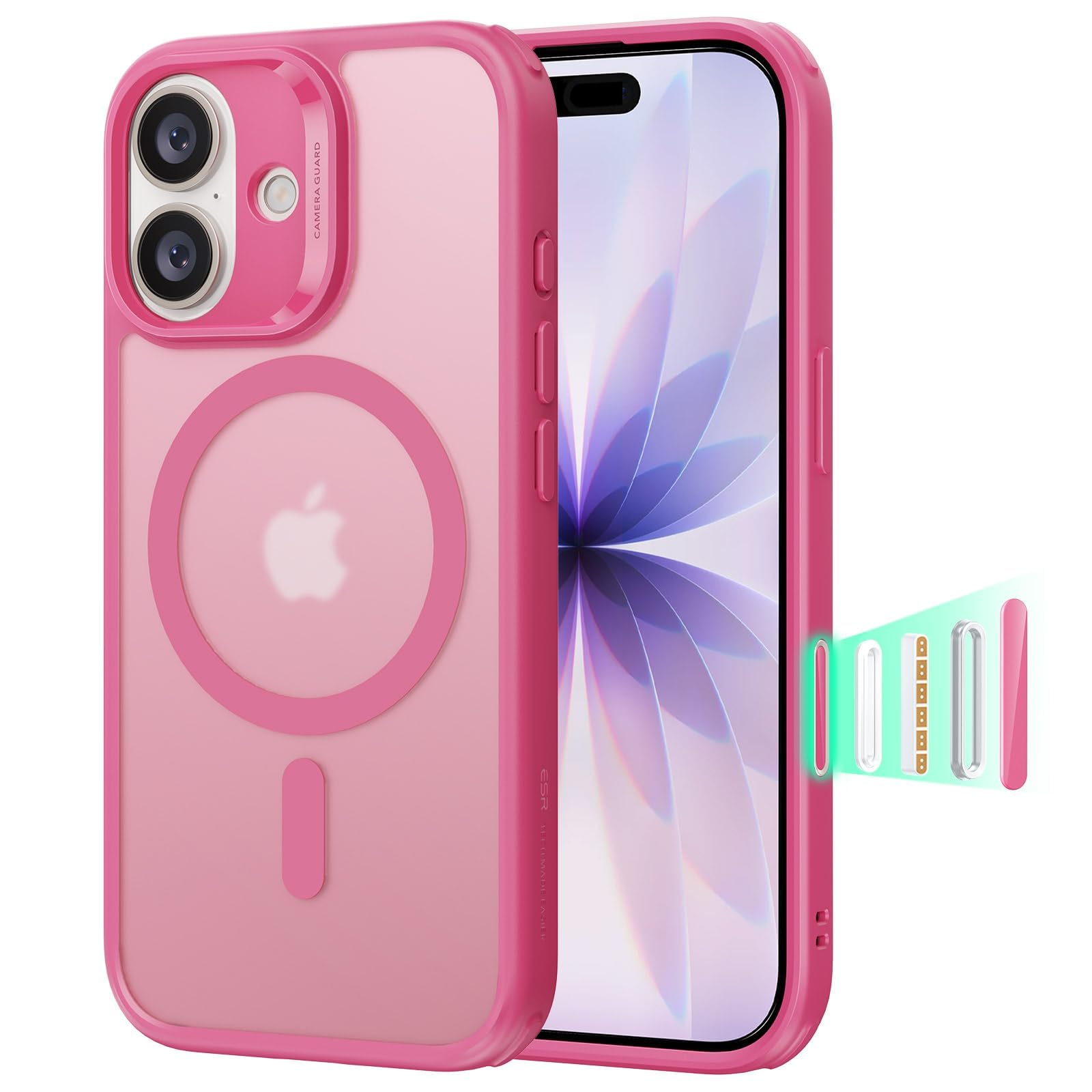 ESR Cover MagSafe per iPhone 17 Pro, Controllo Fotocamera, Trasparente - ChargeCover