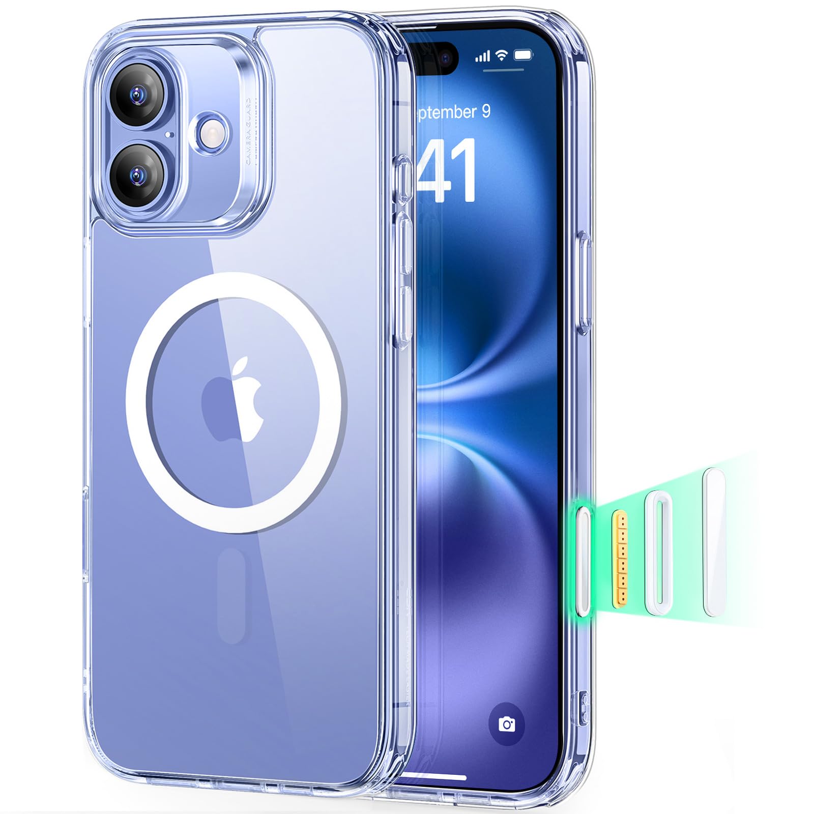 ESR Cover MagSafe per iPhone 17 Pro, Controllo Fotocamera, Trasparente - ChargeCover