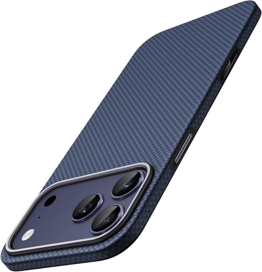 JETech Cover Ultra Sottile Aramidica per iPhone 17 Pro, Blu Scuro - ChargeCover