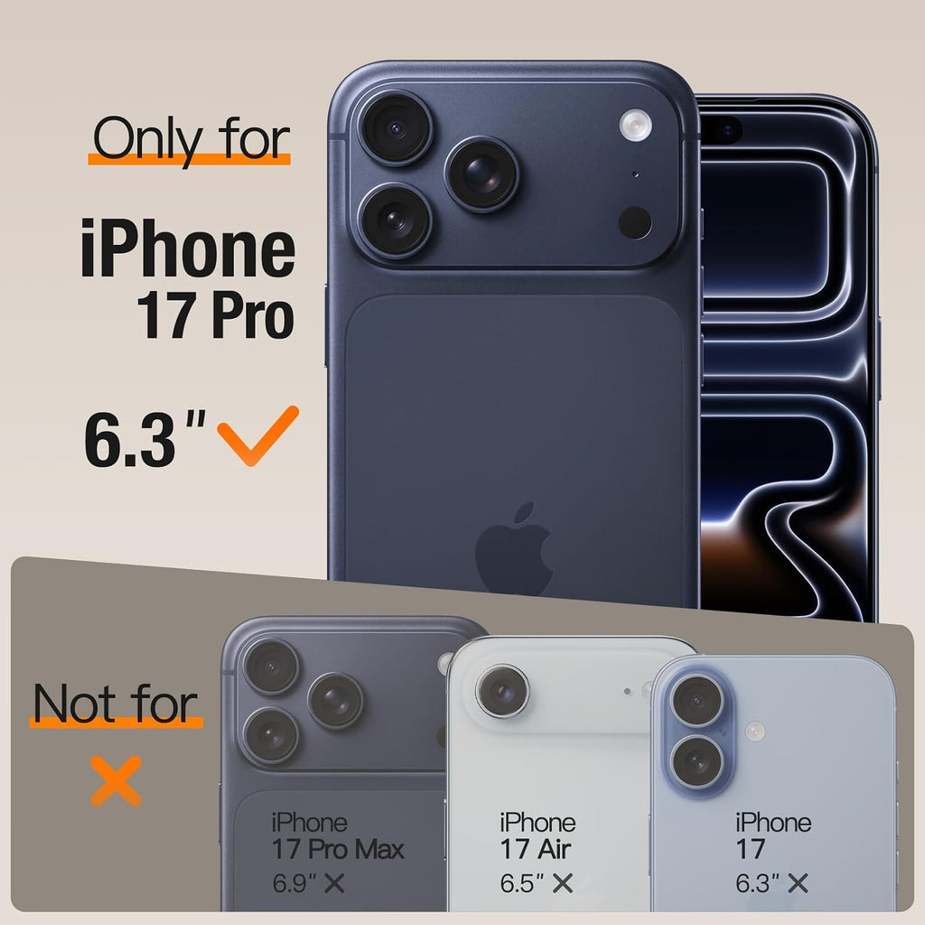 JETech Cover Ultra Sottile Aramidica per iPhone 17 Pro, Blu Scuro - ChargeCover