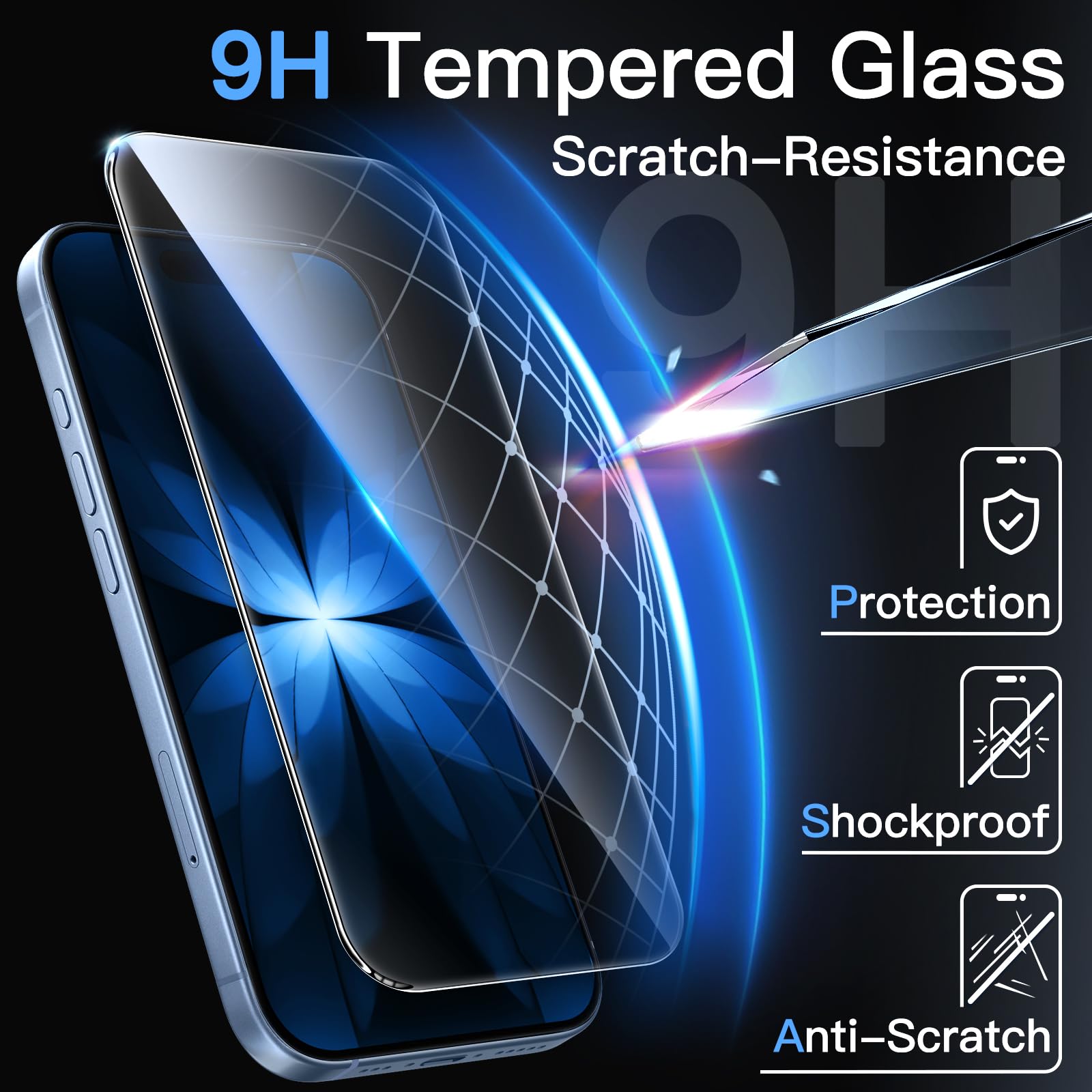 JETech Pellicola Protettiva per iPhone 17 Pro, 3 Pezzi - ChargeCover