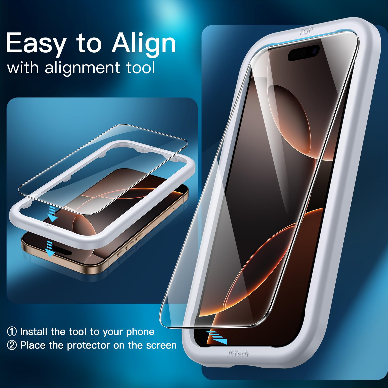 JETech Pellicola Protettiva per iPhone 17 Pro, 3 Pezzi - ChargeCover