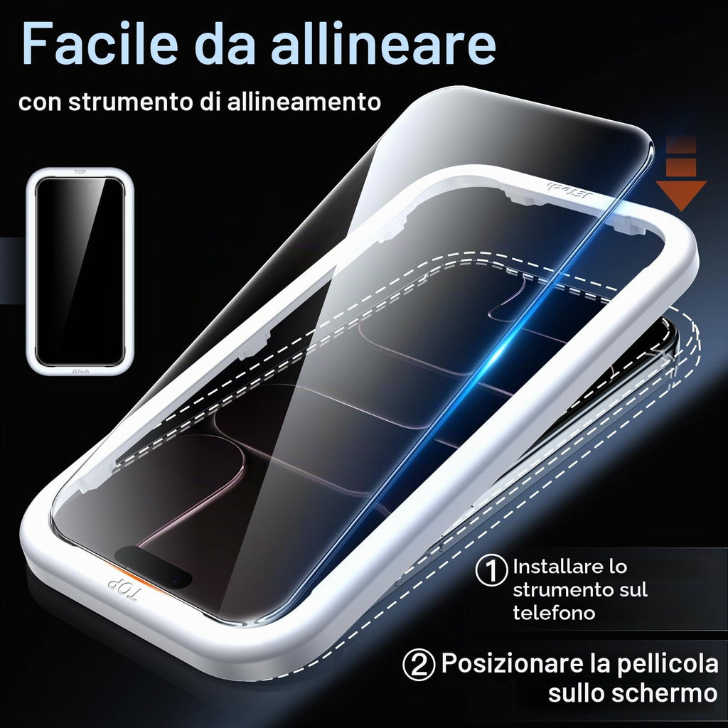 JETech Pellicola Protettiva per iPhone 17 Pro, 3 Pezzi - ChargeCover