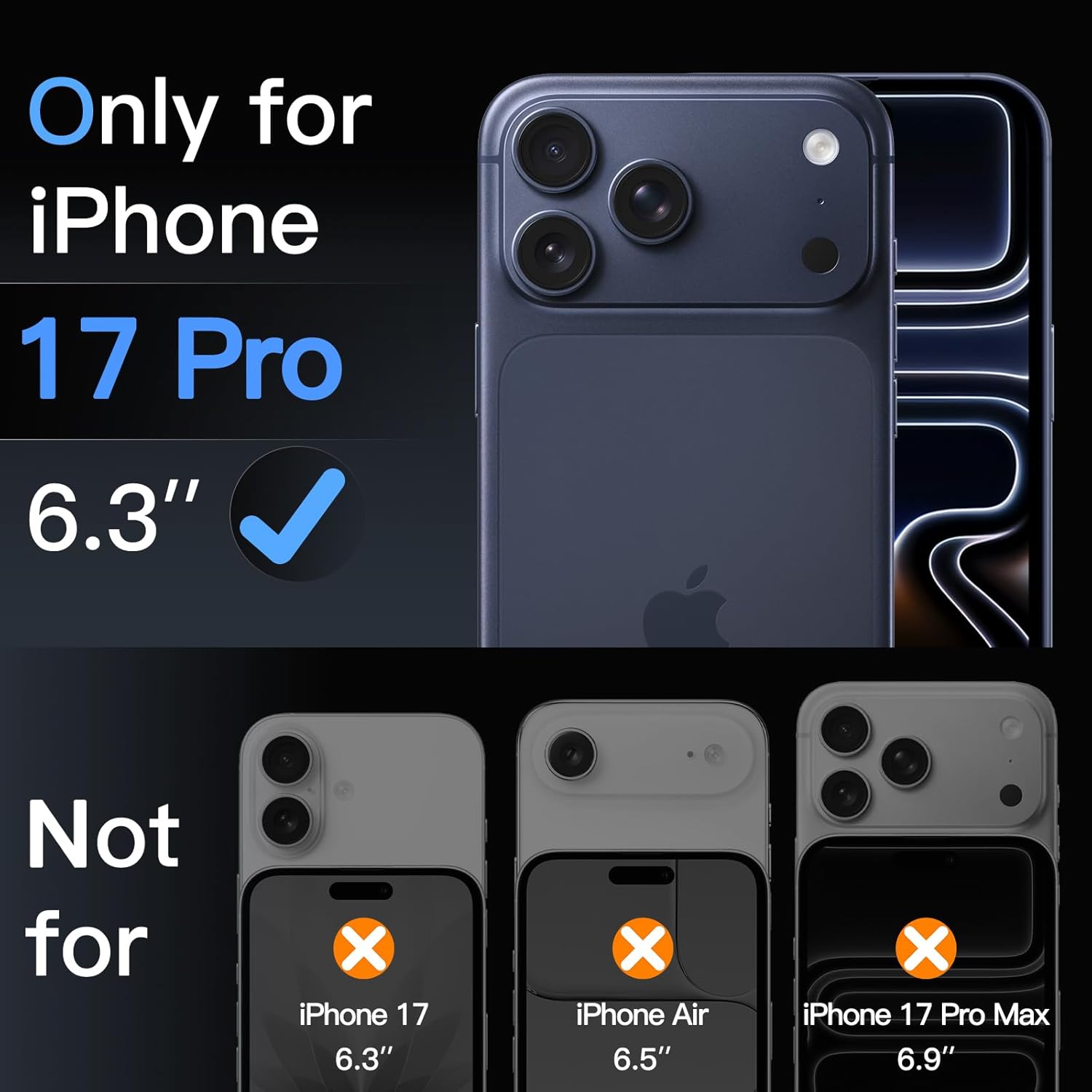 JETech Pellicola Protettiva per iPhone 17 Pro, 3 Pezzi - ChargeCover