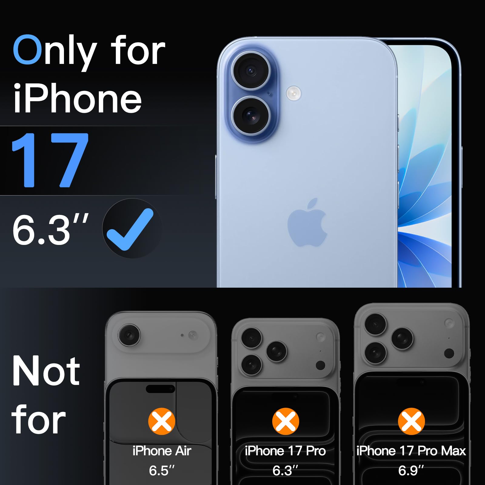 JETech Pellicola Protettiva per iPhone 17 Pro, 3 Pezzi - ChargeCover