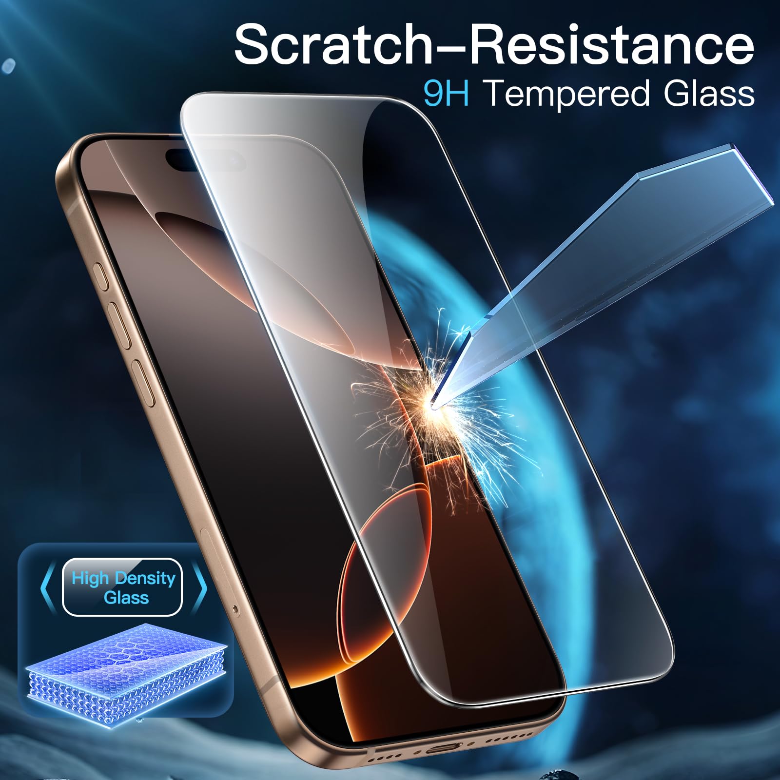 JETech Pellicola Protettiva per iPhone 17 Pro, 3 Pezzi - ChargeCover