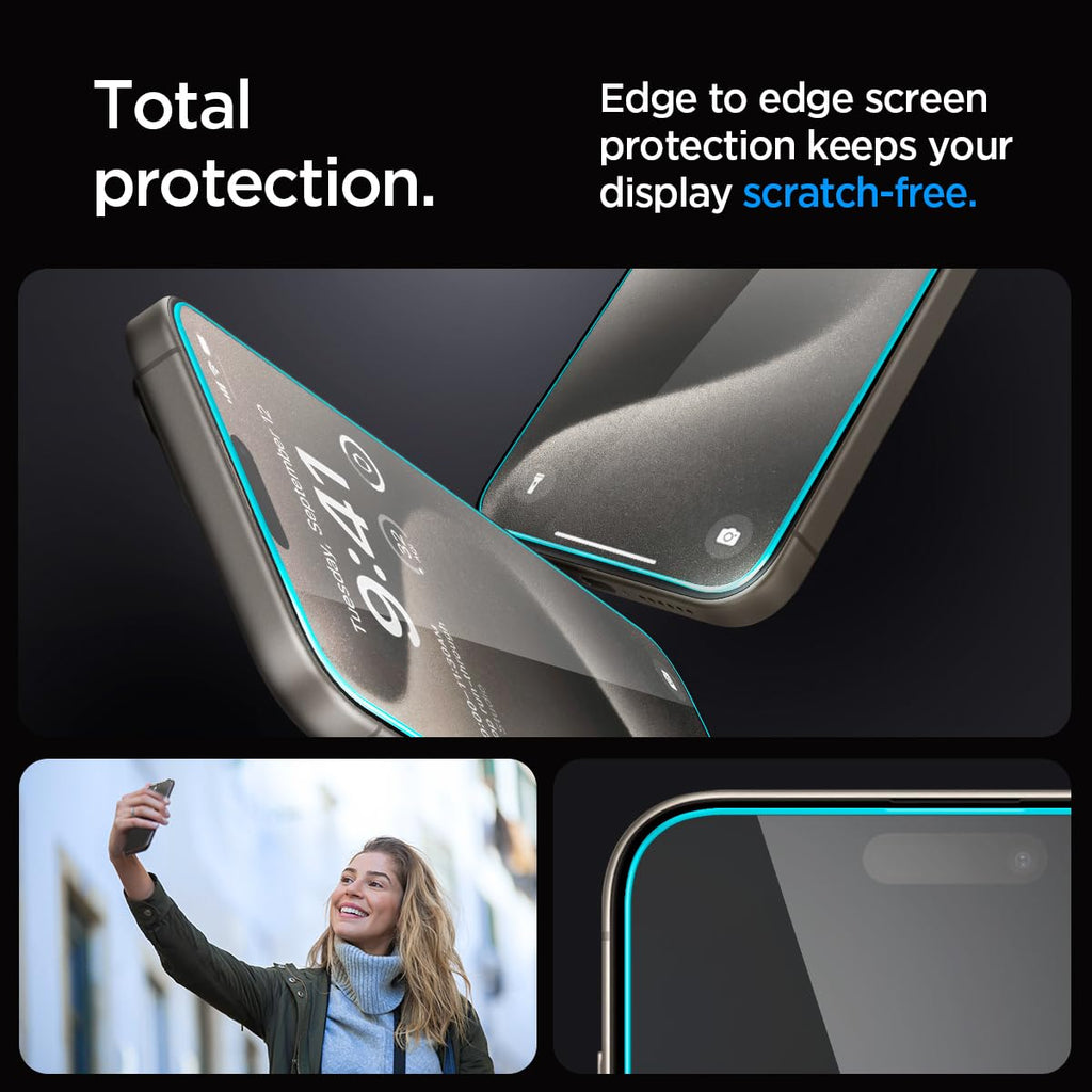 Spigen EZ Fit Vetro Temperato [2 Pezzi] per iPhone 16 - ChargeCover