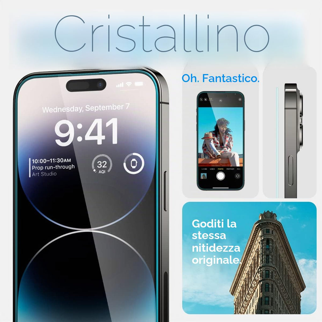 Spigen EZ Fit Vetro Temperato [2 Pezzi] per iPhone 16 - ChargeCover