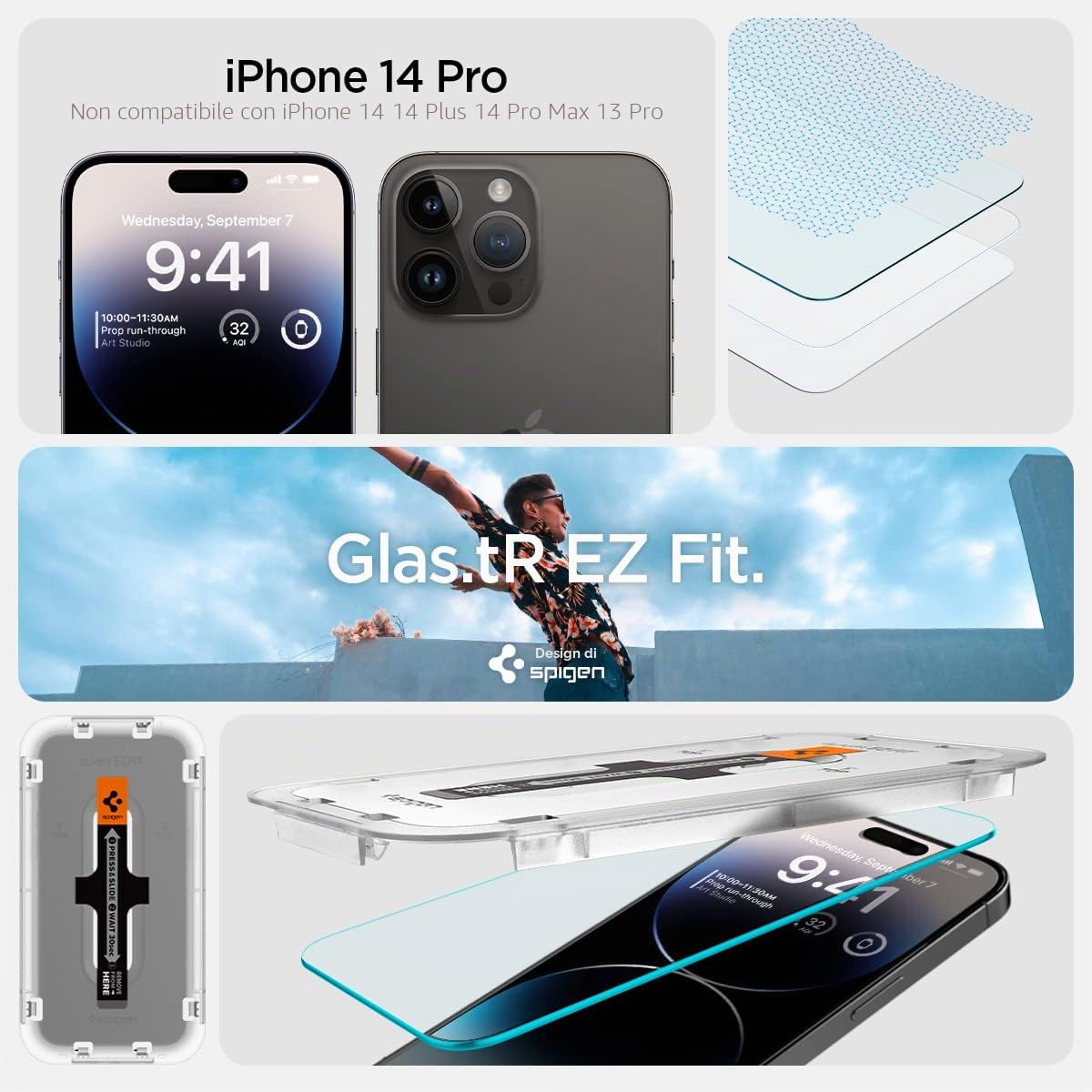 Spigen EZ Fit Vetro Temperato [2 Pezzi] per iPhone 16 - ChargeCover