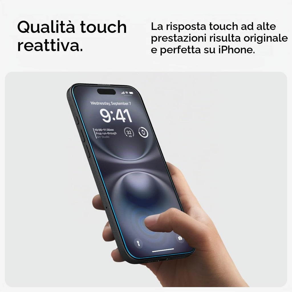 Spigen EZ Fit Vetro Temperato [2 Pezzi] per iPhone 16 - ChargeCover