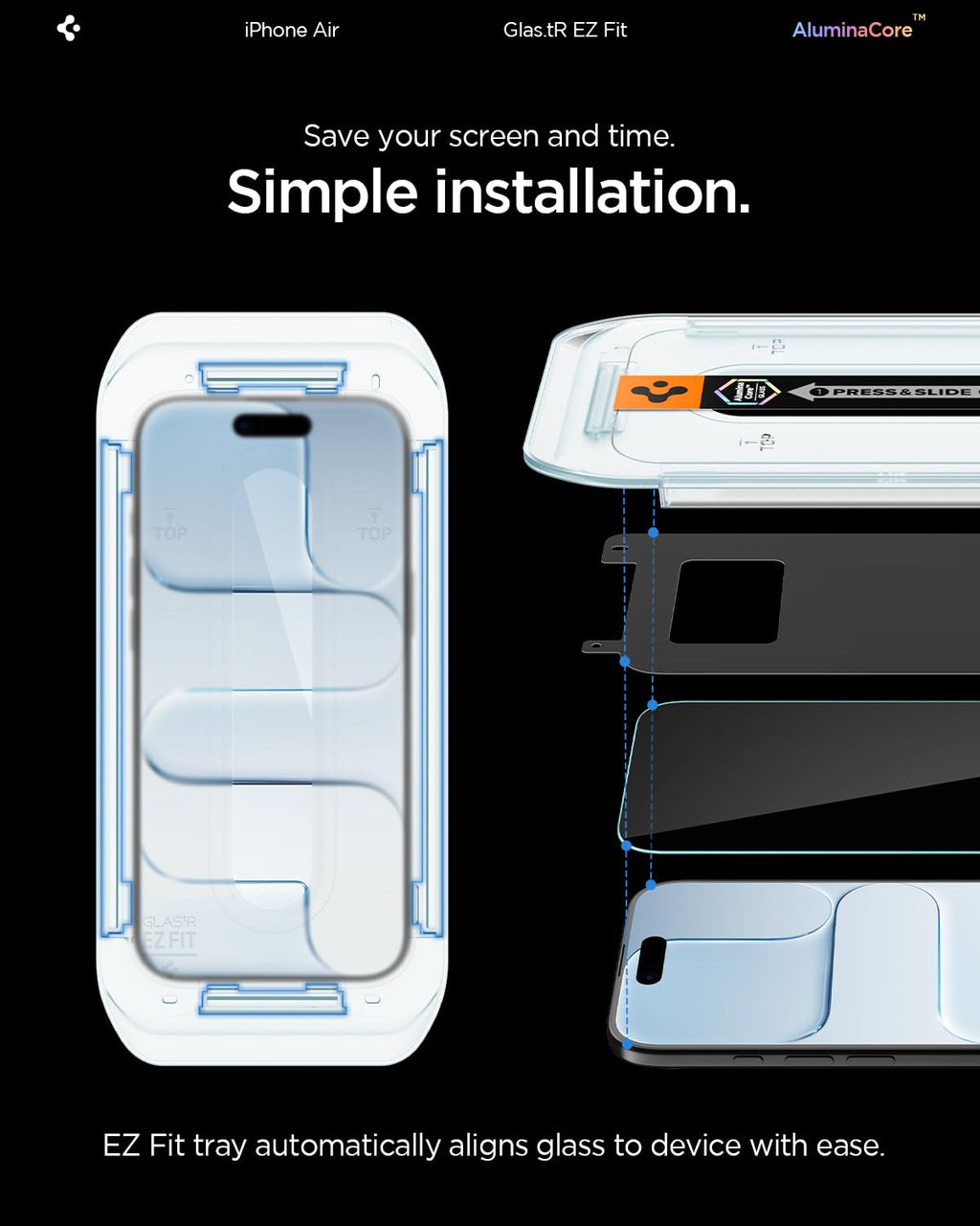 Spigen EZ Fit Vetro Temperato [2 Pezzi] per iPhone 16 - ChargeCover