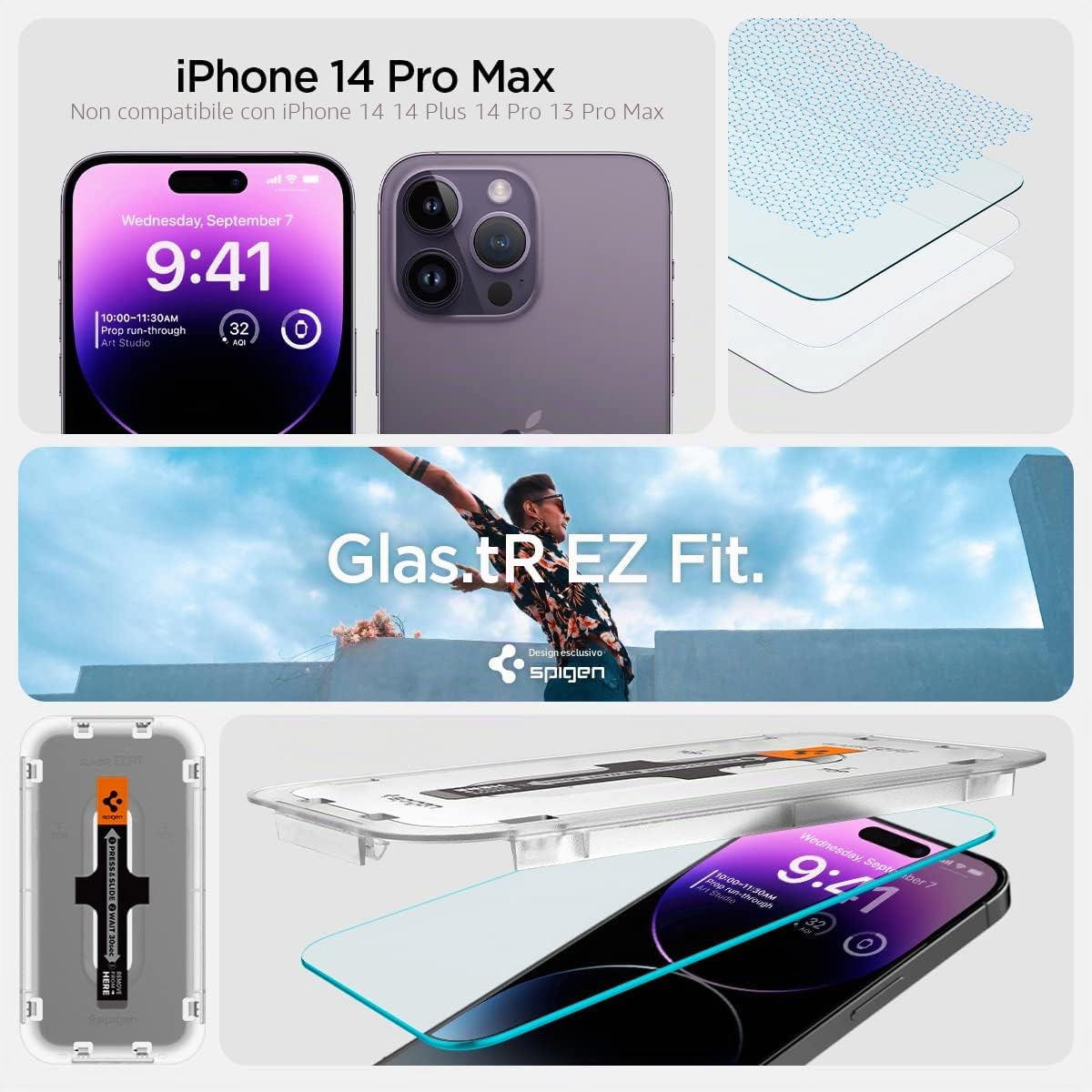 Spigen EZ Fit Vetro Temperato [2 Pezzi] per iPhone 16 - ChargeCover