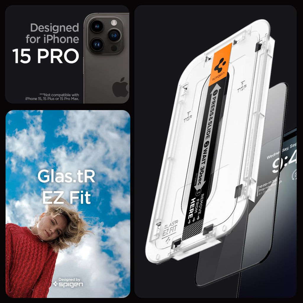 Spigen EZ Fit Vetro Temperato [2 Pezzi] per iPhone 16 - ChargeCover