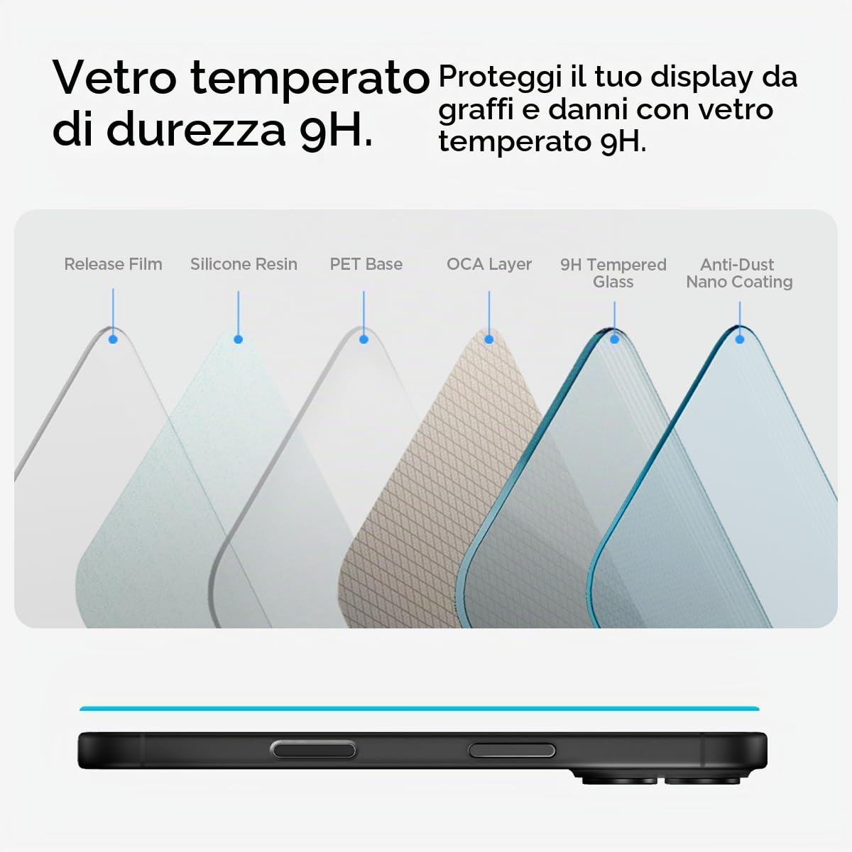 Spigen EZ Fit Vetro Temperato [2 Pezzi] per iPhone 16 - ChargeCover
