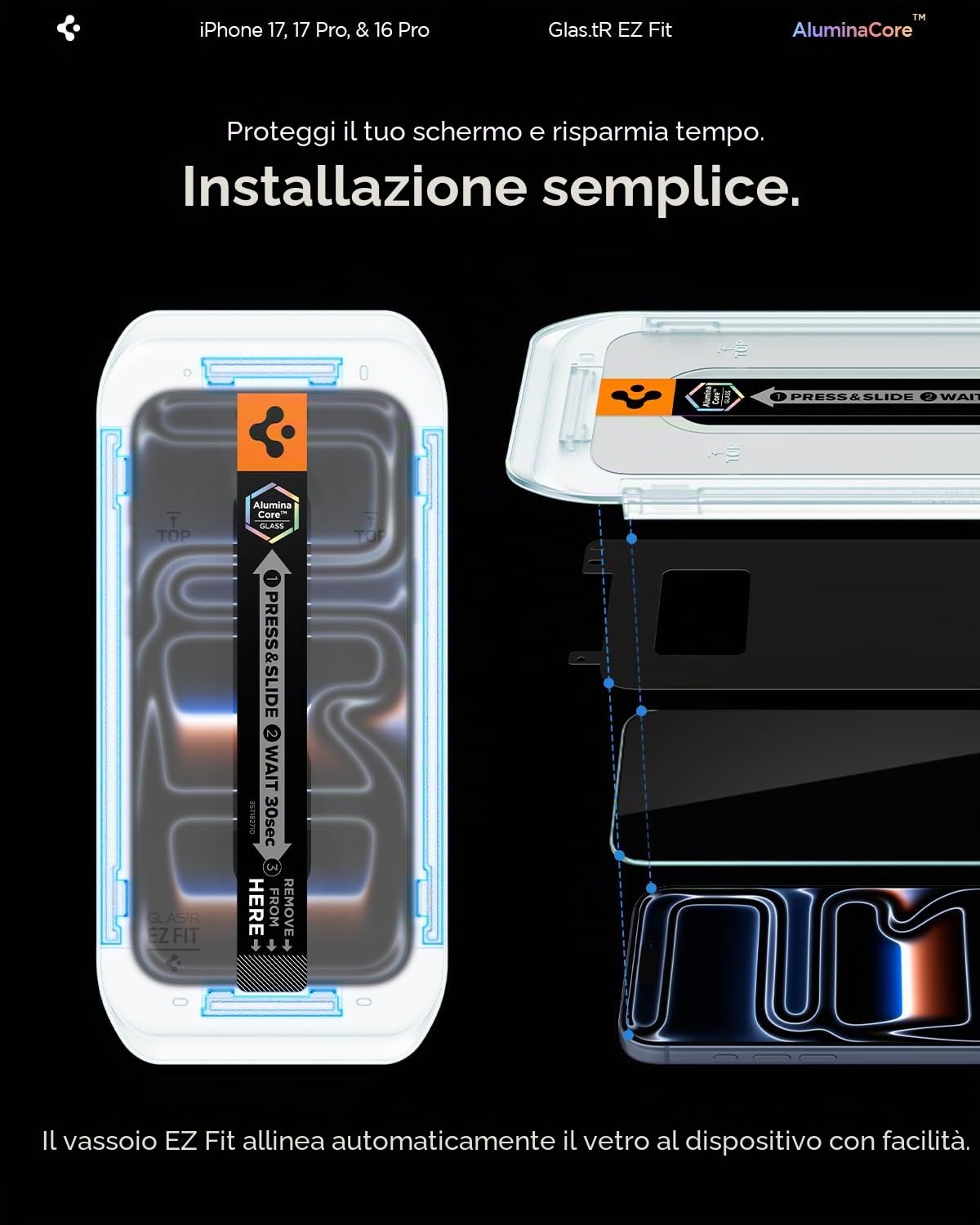 Spigen EZ Fit Vetro Temperato [2 Pezzi] per iPhone 16 - ChargeCover