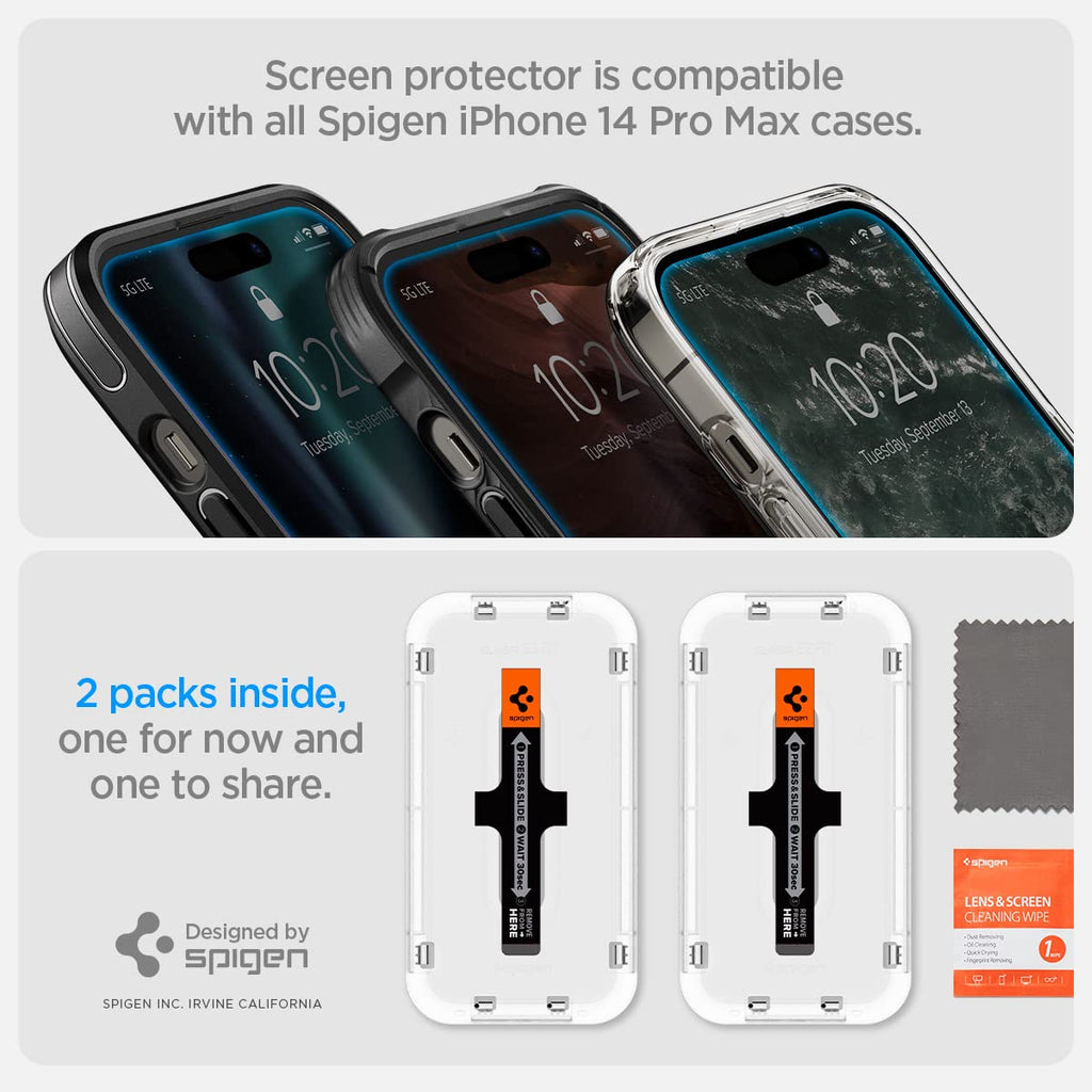 Spigen EZ Fit Vetro Temperato [2 Pezzi] per iPhone 16 - ChargeCover