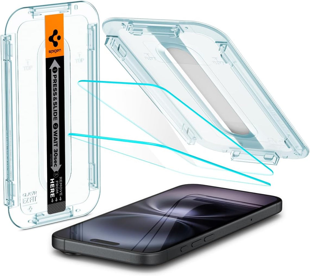 Spigen EZ Fit Vetro Temperato [2 Pezzi] per iPhone 16 - ChargeCover