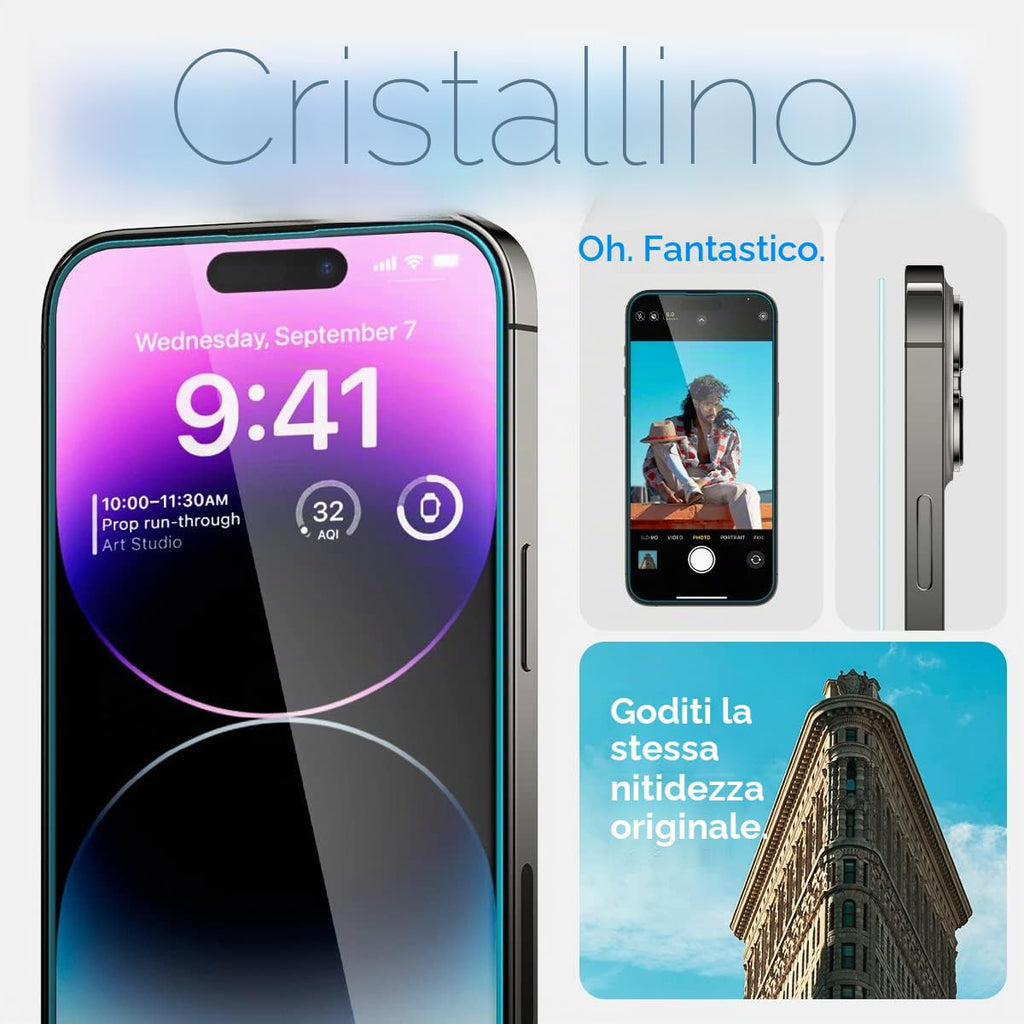 Spigen EZ Fit Vetro Temperato [2 Pezzi] per iPhone 16 - ChargeCover