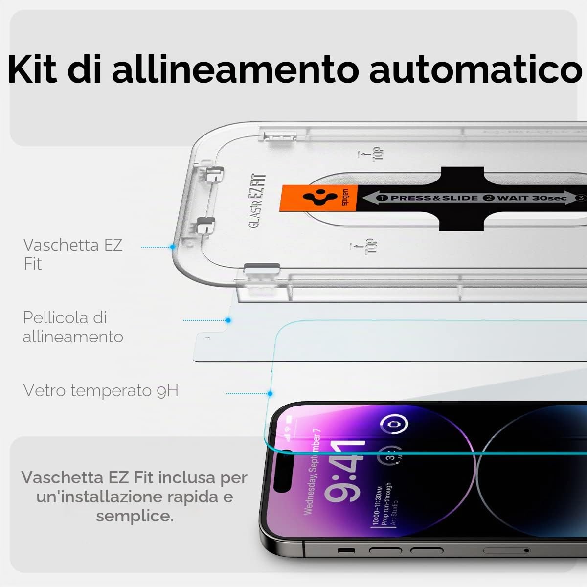 Spigen EZ Fit Vetro Temperato [2 Pezzi] per iPhone 16 - ChargeCover