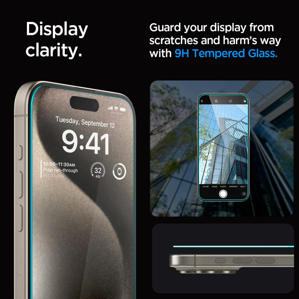 Spigen EZ Fit Vetro Temperato [2 Pezzi] per iPhone 16 - ChargeCover