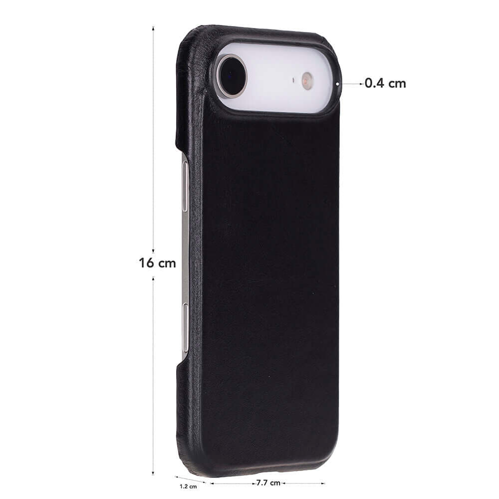 Custodia in pelle TORONATA per iPhone Air con MagSafe, cover nero resistente e elegante con design bisbee.