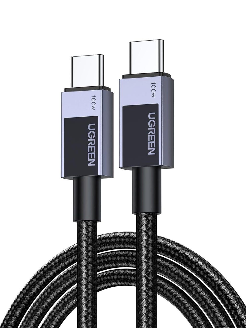UGREEN Zapix Cavo USB C 100W PD3.0 Ricarica Rapida Nylon Intrecciato (1M) | Type C Lega di Alluminio 20V 5A, Compatibile con MacBook, iPad, iPhone 17 Pro Max Air/16/15, Galaxy S26/S25, Pixel 10/9. - ChargeCover