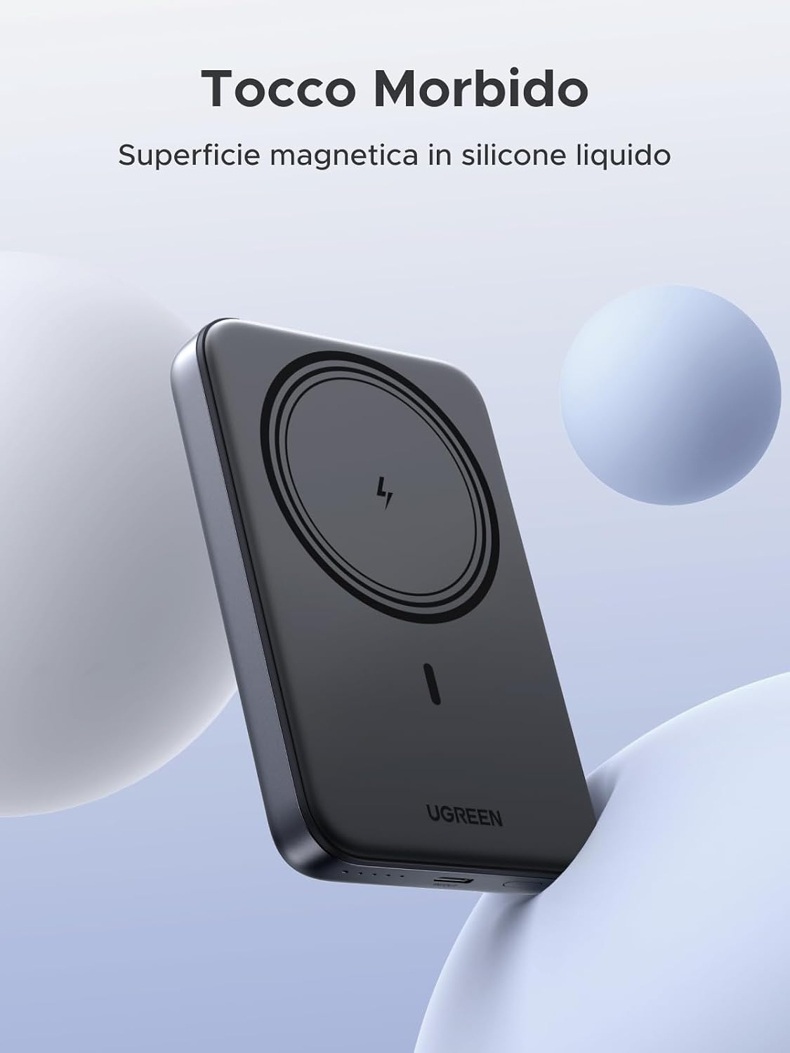 UGREEN Zapix Power Bank Magsafe 10000mAh Batteria Esterna Magnetico PD 20W | Caricatore Portatile Wireless, Ricarica Rapida USB C 20W Compatibile con iPhone 17 16 15 14 13 12 Air Plus Pro Max - ChargeCover
