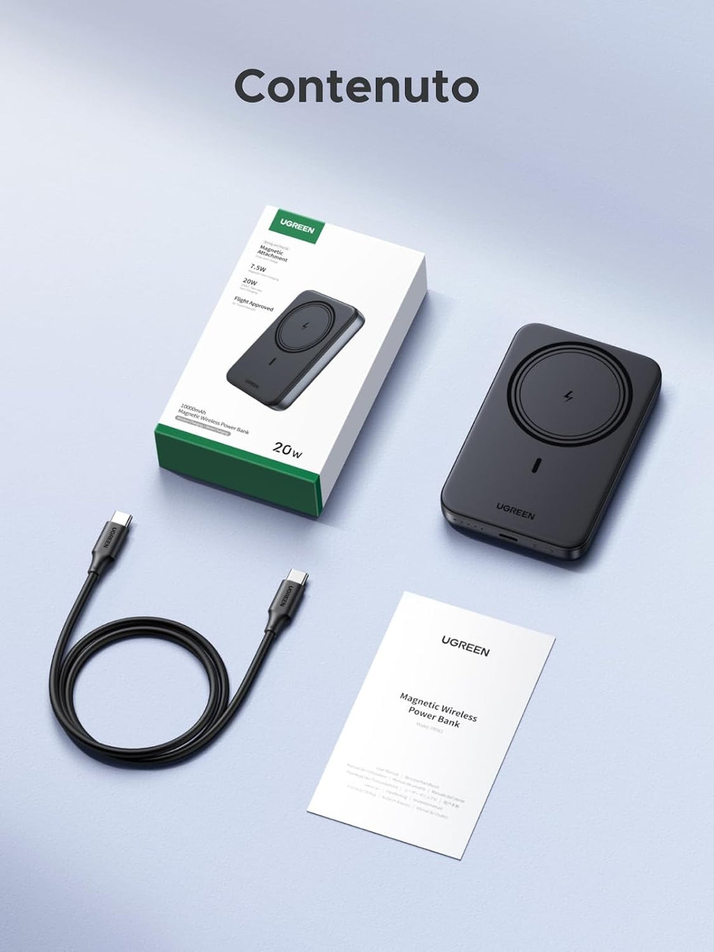 UGREEN Zapix Power Bank Magsafe 10000mAh Batteria Esterna Magnetico PD 20W | Caricatore Portatile Wireless, Ricarica Rapida USB C 20W Compatibile con iPhone 17 16 15 14 13 12 Air Plus Pro Max - ChargeCover