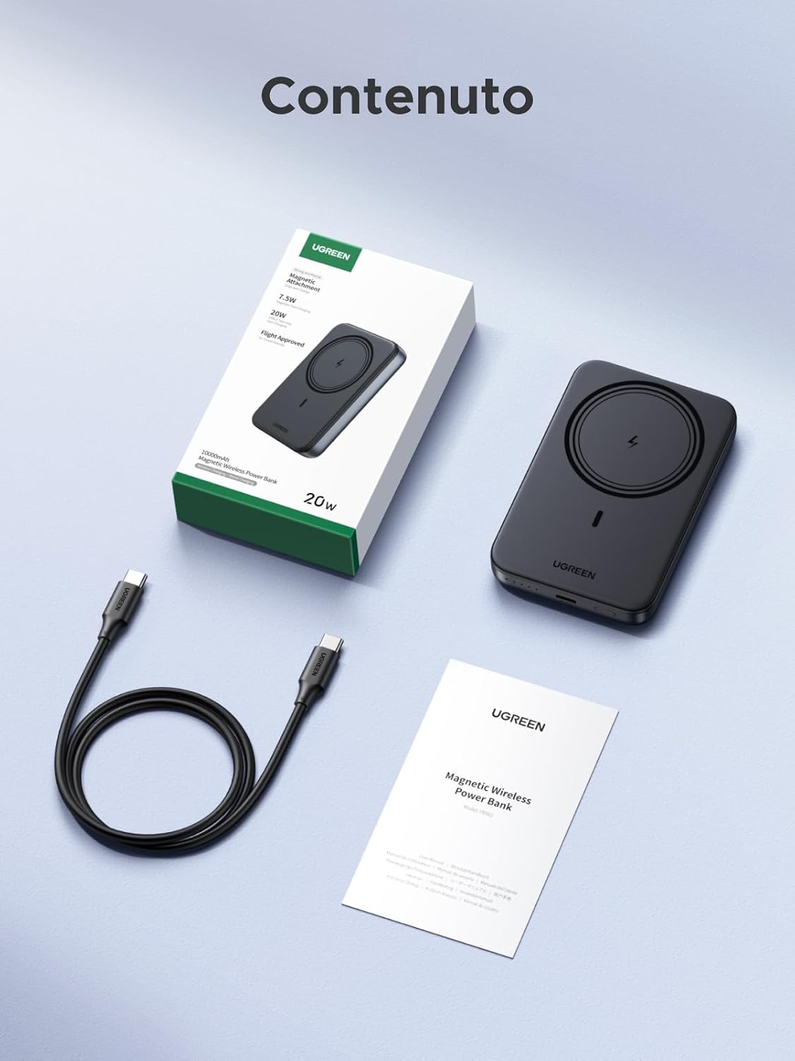 UGREEN Zapix Power Bank Magsafe 10000mAh Batteria Esterna Magnetico PD 20W | Caricatore Portatile Wireless, Ricarica Rapida USB C 20W Compatibile con iPhone 17 16 15 14 13 12 Air Plus Pro Max - ChargeCover