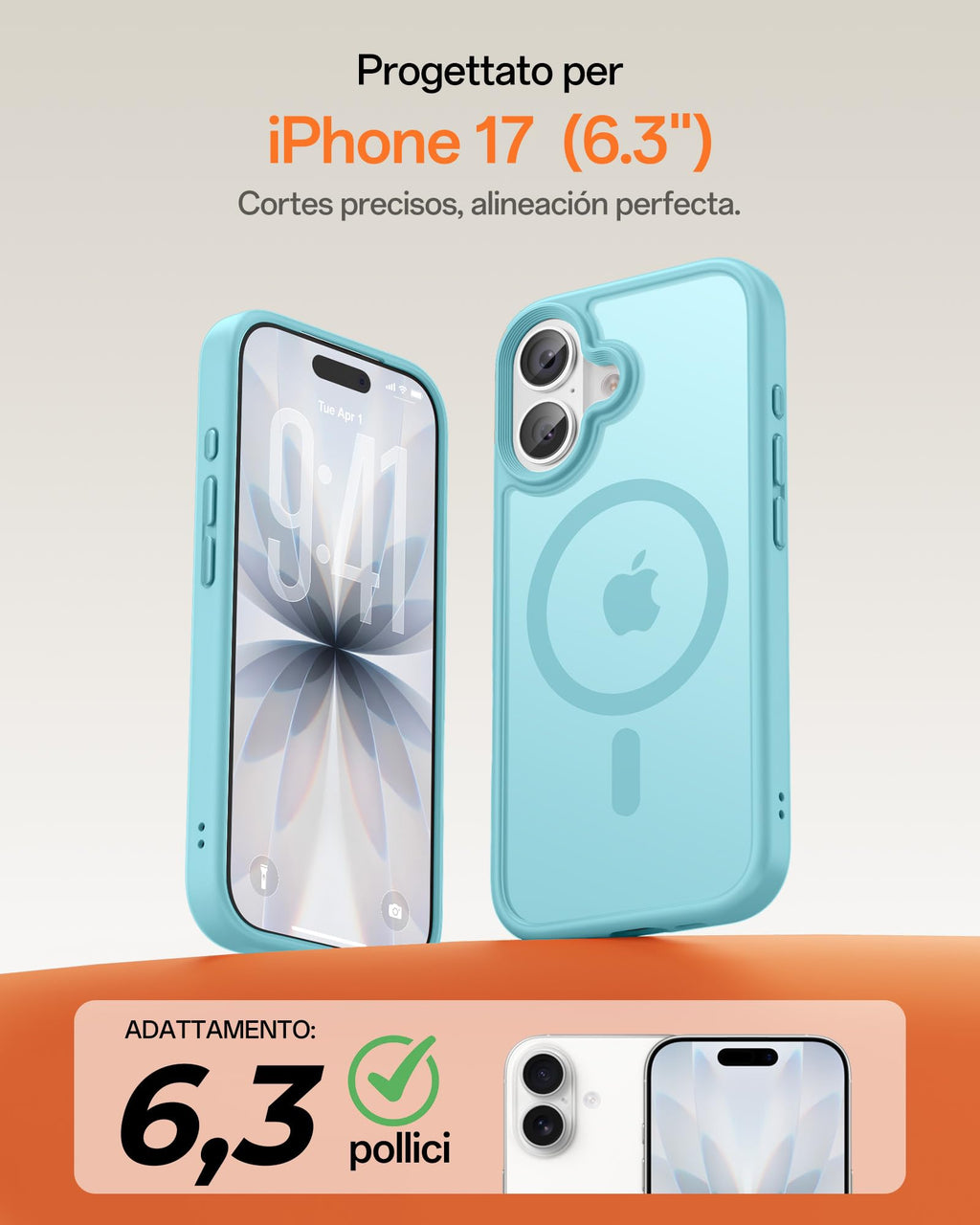 UNBREAKcable Custodia Magnetica per iPhone 16 Pro da 6,3 Pollici, Compatibile con MagSafe, Protezione Completa della Fotocamera, Custodia Sottile Antiurto e Anticaduta per Telefono - Verde Scuro - ChargeCover