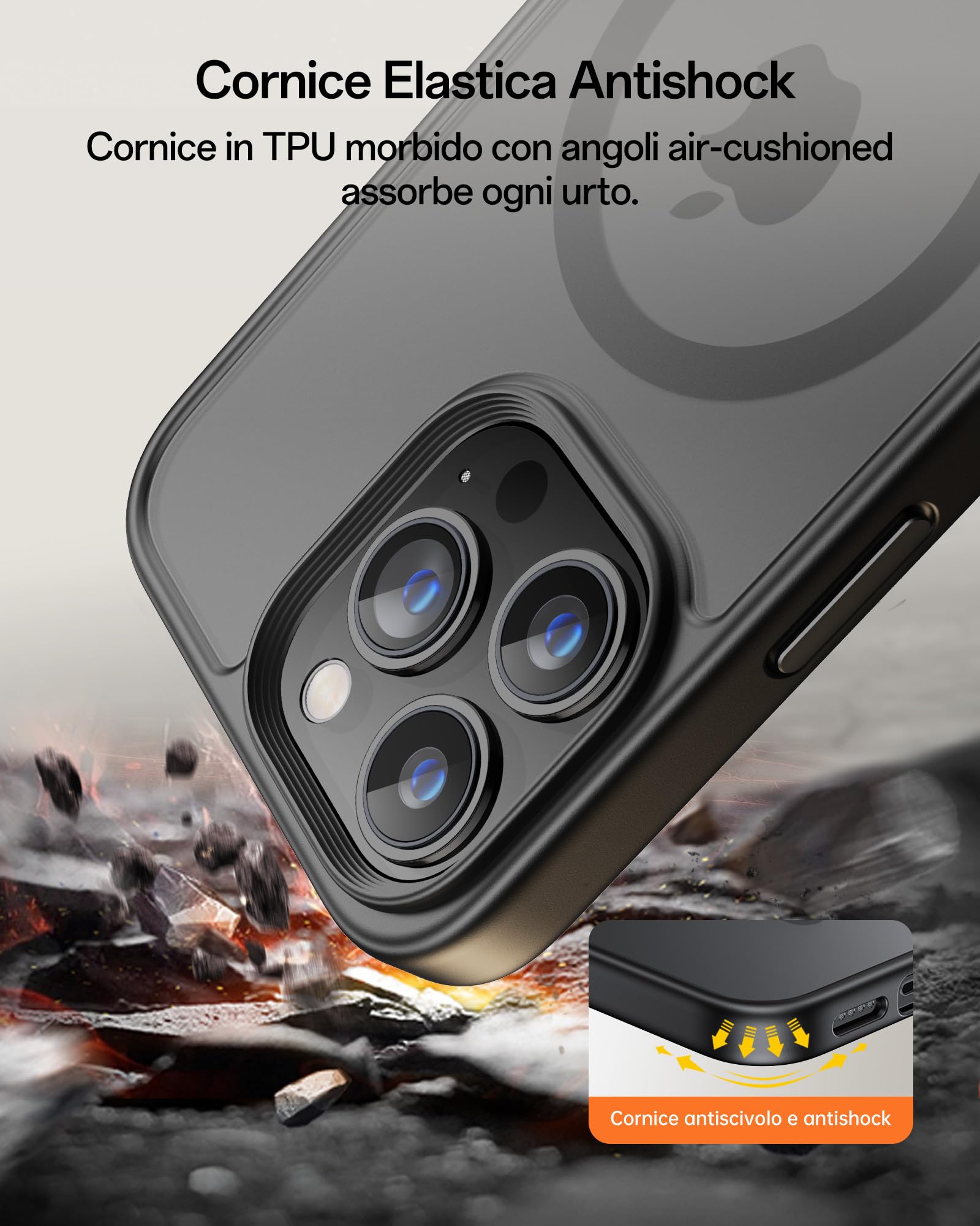 UNBREAKcable Custodia Magnetica per iPhone 16 Pro da 6,3 Pollici, Compatibile con MagSafe, Protezione Completa della Fotocamera, Custodia Sottile Antiurto e Anticaduta per Telefono - Verde Scuro - ChargeCover