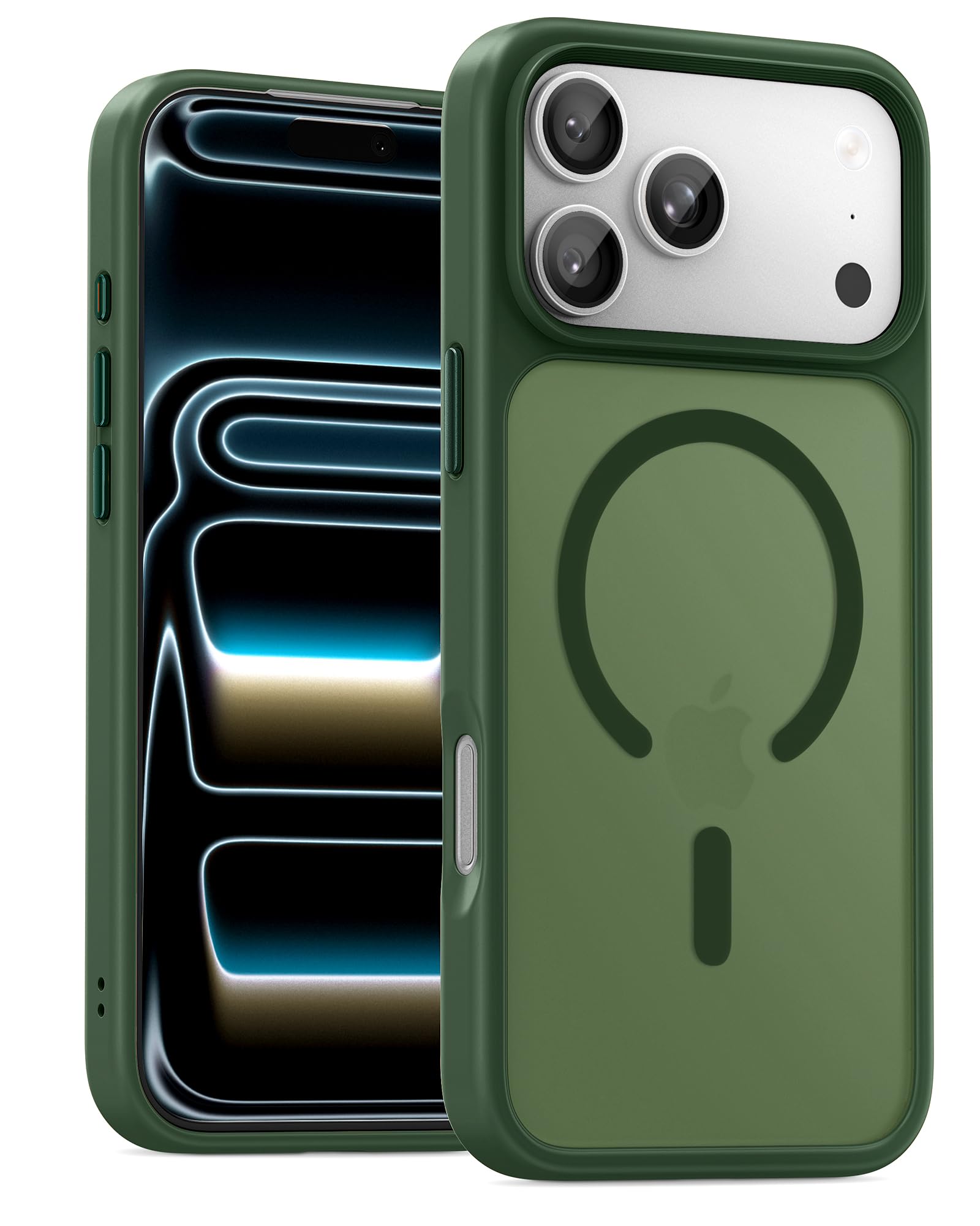 UNBREAKcable Custodia Magnetica per iPhone 16 Pro da 6,3 Pollici, Compatibile con MagSafe, Protezione Completa della Fotocamera, Custodia Sottile Antiurto e Anticaduta per Telefono - Verde Scuro - ChargeCover